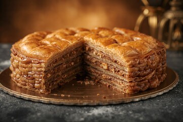 Traditional layered pastry with sweet filling
