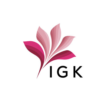 IGK Creative Nature-Inspired Logo Concept Isolated on White, IGK  Later Logo, Minimalist Floral Branding Illustration in Pink Shades.
C