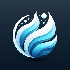 Fototapeta premium Abstract blue vector illustration with water, ocean, and tribal elements for a natural design