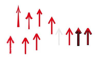 A dynamic red arrow on a financial chart illustrates business growth and market success