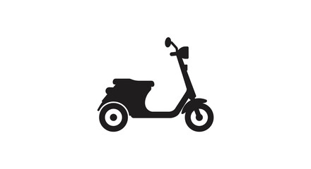 Obraz premium Simple black silhouette illustration of a modern electric scooter design