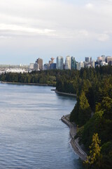 vancouver skyline and stanley park