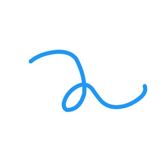 Blue Abstract Squiggle Wavy Thin Line