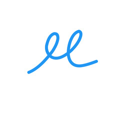 Blue Abstract Squiggle Wavy Thin Line