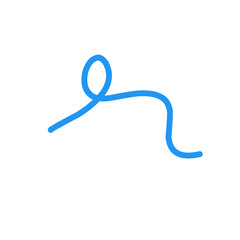 Blue Abstract Squiggle Wavy Thin Line