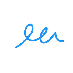 Blue Abstract Squiggle Wavy Thin Line