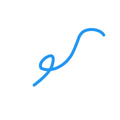Blue Abstract Squiggle Wavy Thin Line