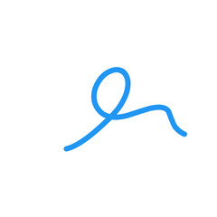 Blue Abstract Squiggle Wavy Thin Line