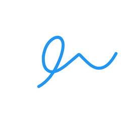 Blue Abstract Squiggle Wavy Thin Line