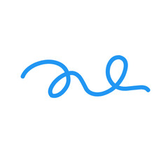 Blue Abstract Squiggle Wavy Thin Line