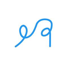 Blue Abstract Squiggle Wavy Thin Line