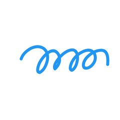 Blue Abstract Squiggle Wavy Thin Line