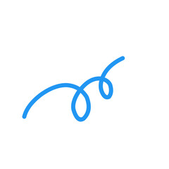Blue Abstract Squiggle Wavy Thin Line