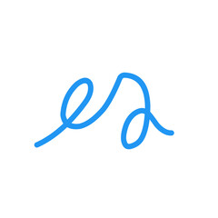 Blue Abstract Squiggle Wavy Thin Line