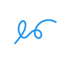 Blue Abstract Squiggle Wavy Thin Line