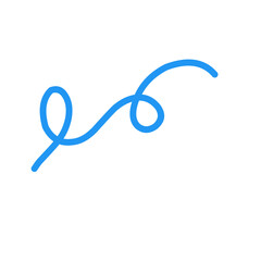 Obraz premium Blue Abstract Squiggle Wavy Thin Line