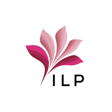 ILP Creative Nature-Inspired Logo Concept Isolated on White, ILP  Later Logo, Minimalist Floral Branding Illustration in Pink Shades.
