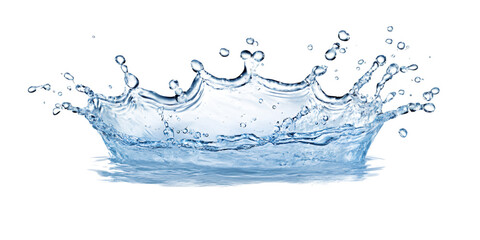 Obraz premium Water splash crown high resolution image of a dynamic water splash forming a crown shape isolated on transparent