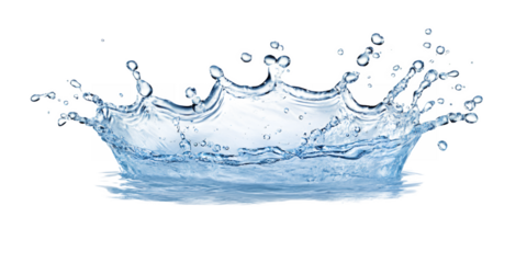 Water splash crown high resolution image of a dynamic water splash forming a crown shape isolated on transparent