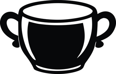 Simple black and white icon of a two-handled cup or goblet a classic symbol of achievement and celebration