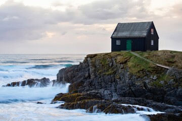 Remote coastal cabin ocean cliffs seaside retreat