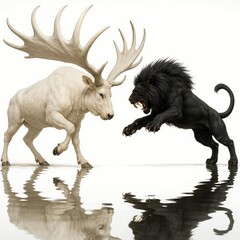 Fototapeta premium Megaloceros giganteus ready for a fight