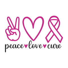 Peace Love Cure Svg