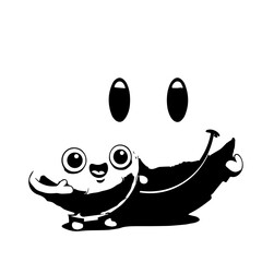 Whimsical Smiling Cartoon Character with Large Eyes and Cheerful Expression.