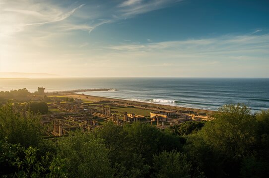 Remains of the Ancient Roman Archaeological Site in North Africa