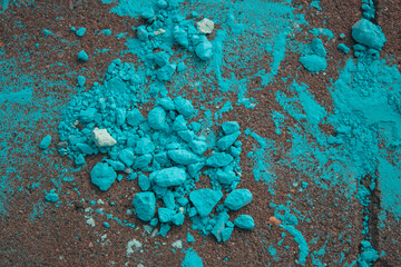 Chalk on asphalt, bright ultramarine
