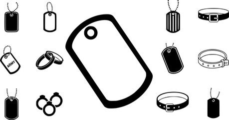 Dog tag silhouette, Dog tag army silhouettes, Dog collar silhouette, Dog ring silhouettes, Dog tag , Military dog tag silhouettes