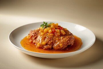Crispy chicken breast coated in a tangy citrus glaze