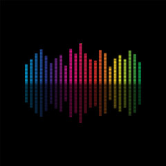 Obraz premium Sound Wave Symbol of Equalizer. Isolated on background. Vector Illustration Design. 