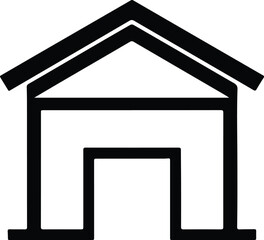 Vector minimalist house outline front view simple silhouette illustrator