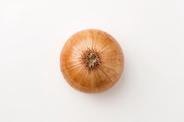 Bulb of onion isolated on a plain white surface