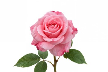 Fototapeta premium Single wild rose bloom against a white backdrop