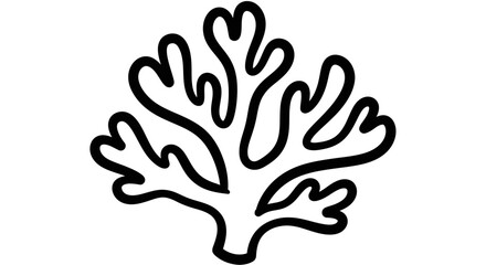 Obraz premium A simple, stylized black and white illustration of a coral reef.