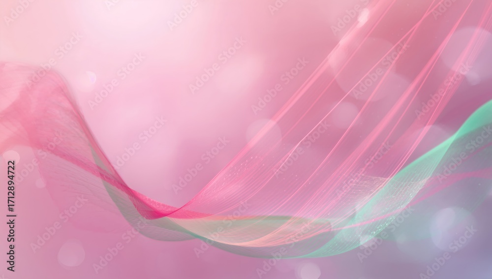 Canvas Prints generative ai artwork featuring bokeh effects with pink and green streaks