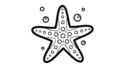 Fototapeta premium Serene Starfish with Bubbles on an Isolated White Background