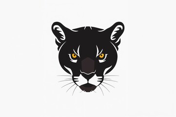 Isolated abstract feline face on a white background. Artistic animal design suitable for birthday greetings, contemporary event invites, wallpapers, promotional sales, creative workshops, apparel