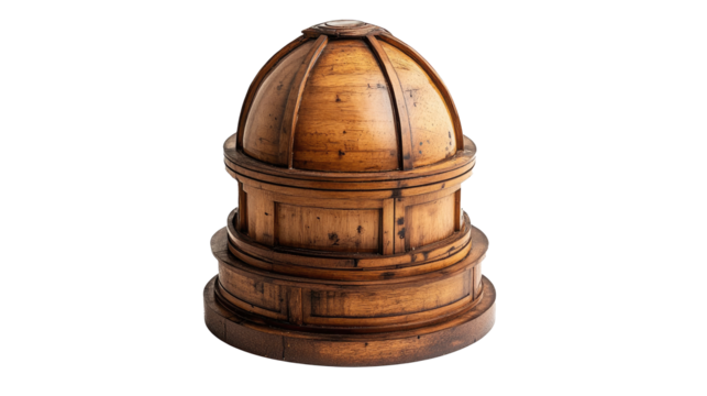 A small wooden observatory dome on a white background  png