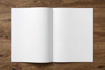 Wood-textured bifold paper with a white template