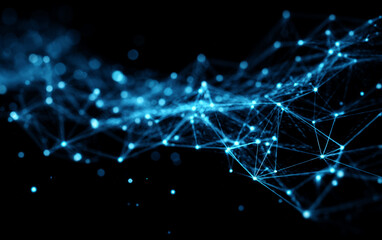 Fototapeta premium Abstract digital network connections and data transmission patterns