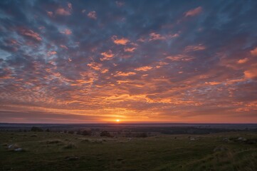 Fototapeta premium Bright clouds during a colorful sunset