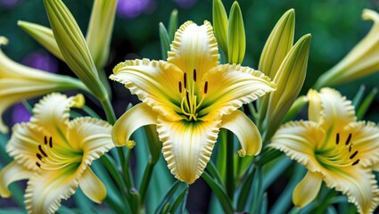 Obraz premium Vivid yellow flower of the daylily variety