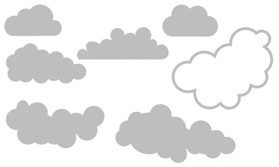 A seamless vector illustration of a summer cloudscape with a pattern of cartoon clouds, perfect for a wallpaper design