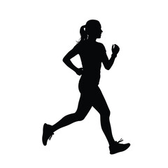 A dynamic woman running with energy and motion a striking silhouette