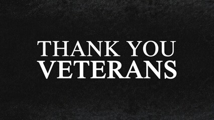 Obraz premium Honoring Veterans with a black textured background. Typography poster for a national holiday. Suitable for banners, flyers, stickers, greeting cards, and postcards.