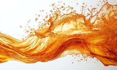 Orange liquid splashing and flowing