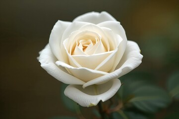 Close-Up of a White Rose Blossom